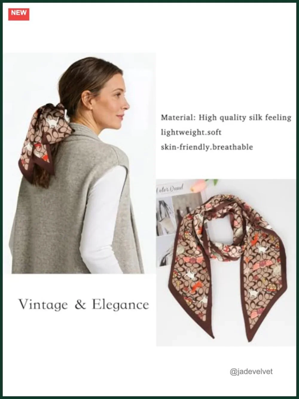 Silky Soft Fashion Scarf for Women - 7x59 Inches, Multi-Function Use